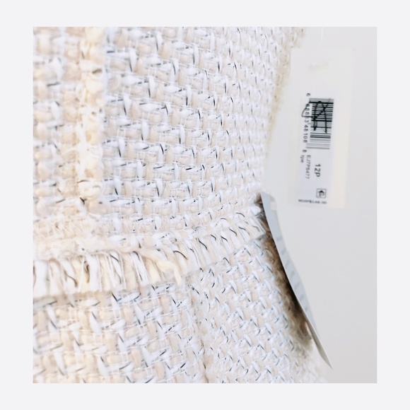 NEW Eliza J Pink/White/Metallic Tweed Career Dress Size 12P Petite L Large NWT - Picture 9 of 9